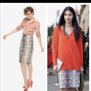 J Crew snakeskin pencil skirt size 2